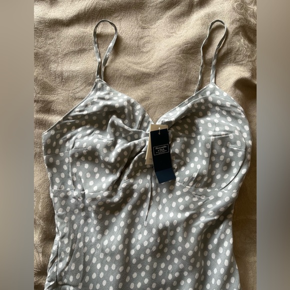 NWT A&F Knot-Front Slip Midi Dress - Picture 12 of 15